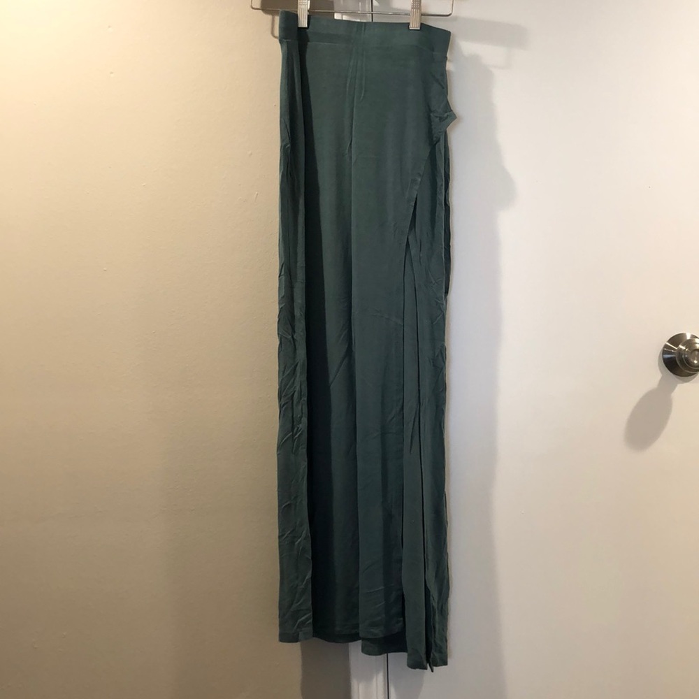 Long skirt with high thigh slit